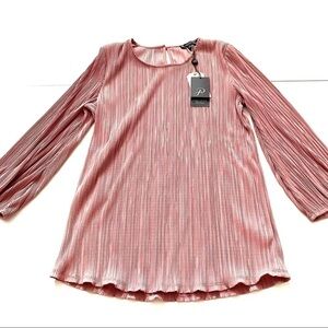 Adrianna papell NWT pleated blush pink blouse S